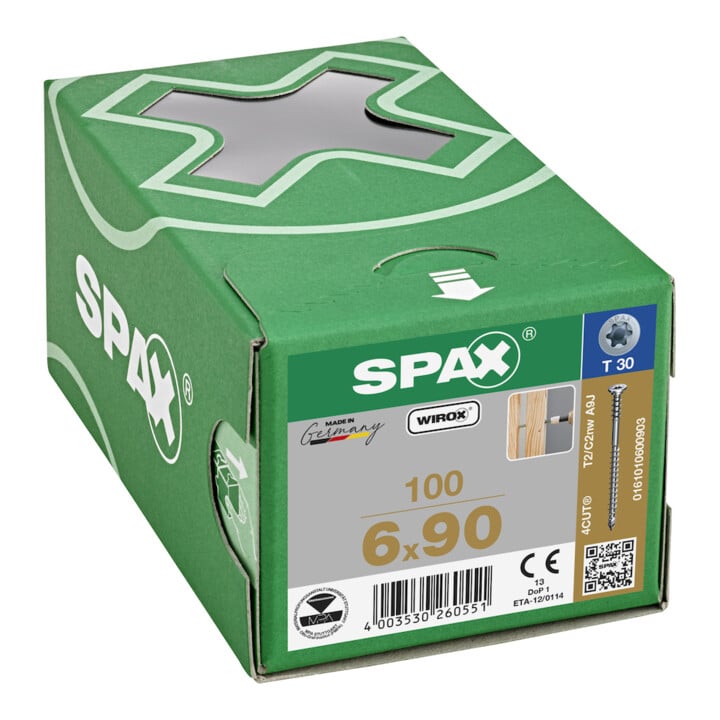 Spax Vis de réglage Flako 6 x 90 T-STAR+ T30 4CUT pointe Wirox