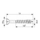 Spax Vis pour baguette de verre 3,5 x 40 mm tête fraisée cruciforme Z filetage partiel pointe CUT inox A2 anticorrosion