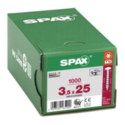Spax Vis universelle 3,5 x 25 mm Tête demi-ronde T-STAR plus Filetage complet 4CUT WIROX A3J-5