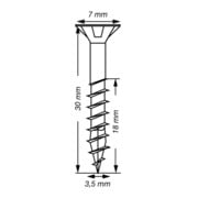 Spax Vis universelle 3,5 x 30 mm Tête fraisée T-STAR plus Filetage partiel 4CUT WIROX A3J-5