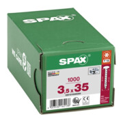 Spax Vis universelle 3,5 x 35 mm tête demi-ronde T-STAR plus filetage complet 4CUT WIROX A3J-5