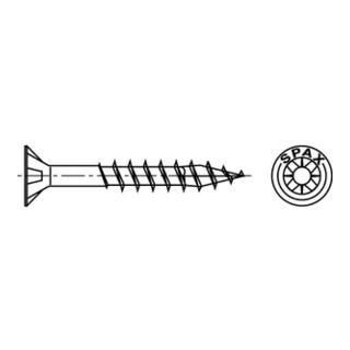 Spax Vis universelle 3,5 x 40 mm tête fraisée cruciforme Z filetage partiel 4CUT YELLOX A2L