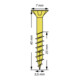 Spax Vis universelle 3,5 x 40 mm tête fraisée cruciforme Z filetage partiel 4CUT YELLOX A2L
