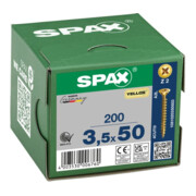 Spax Vis universelle 3,5 x 50 mm Tête fraisée Pozidriv Z Filetage complet 4CUT YELLOX A2L-5