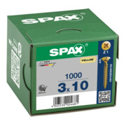 Spax Vis universelle 3 x 10 mm Tête fraisée Pozidriv Z Filetage total Pointe S YELLOX A2L-5