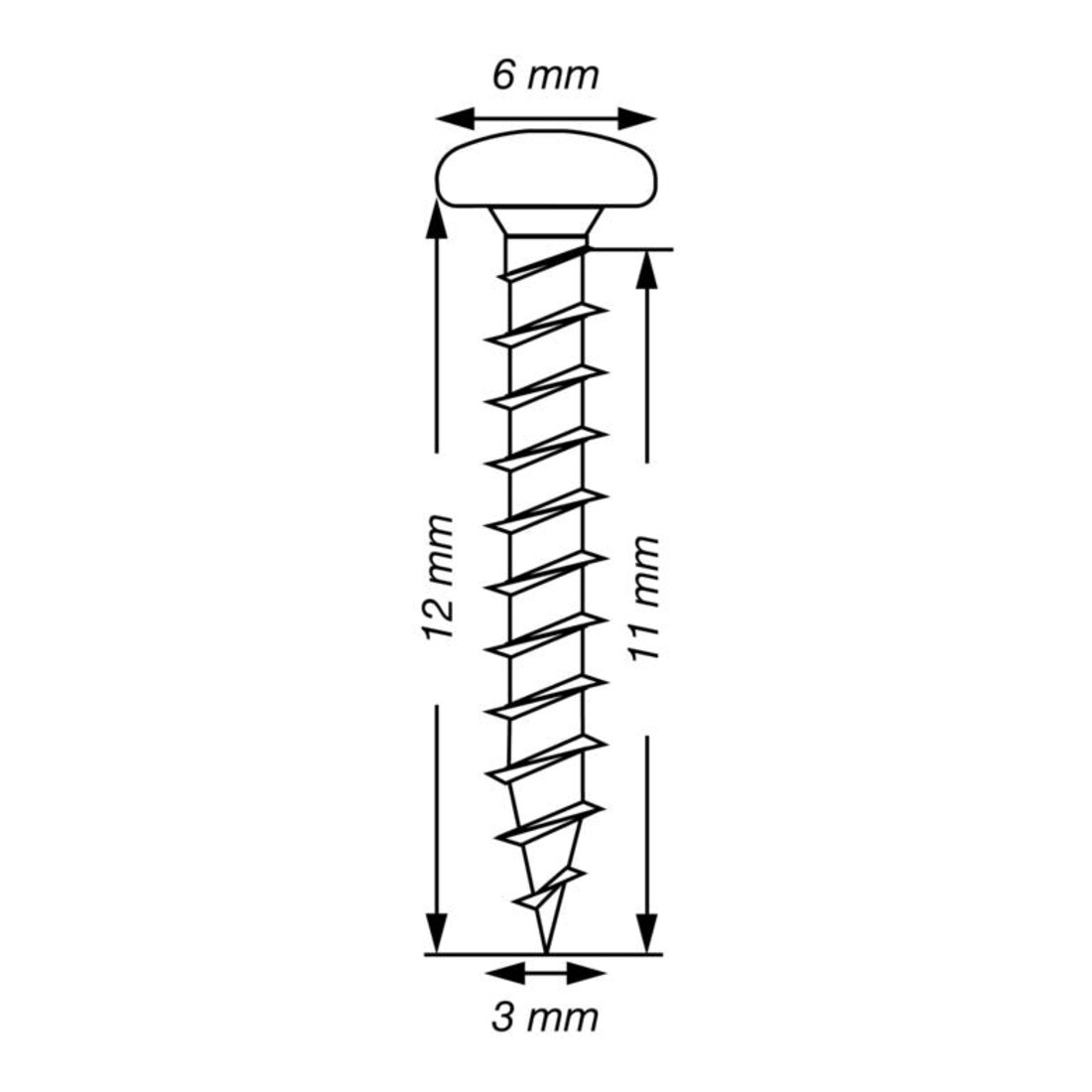 Spax Vis universelle 3 x 12 mm tête demi-ronde T-STAR plus filetage complet pointe S WIROX A3J
