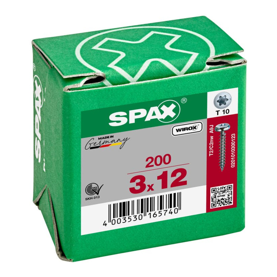 Spax Vis universelle 3 x 12 mm tête demi-ronde T-STAR plus filetage complet pointe S WIROX A3J