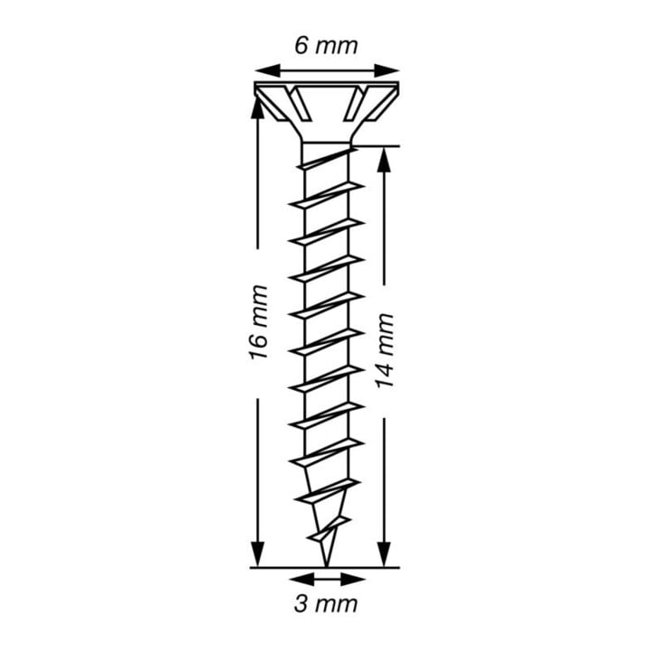 Spax Vis universelle 3 x 16 mm Tête fraisée T-STAR plus Filetage complet Pointe S WIROX A3J