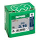 Spax Vis universelle 3 x 16 mm Tête fraisée T-STAR plus Filetage complet Pointe S WIROX A3J