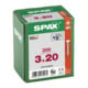 Spax Vis universelle 3 x 20 mm tête demi-ronde T-STAR plus filetage complet pointe S WIROX A3J