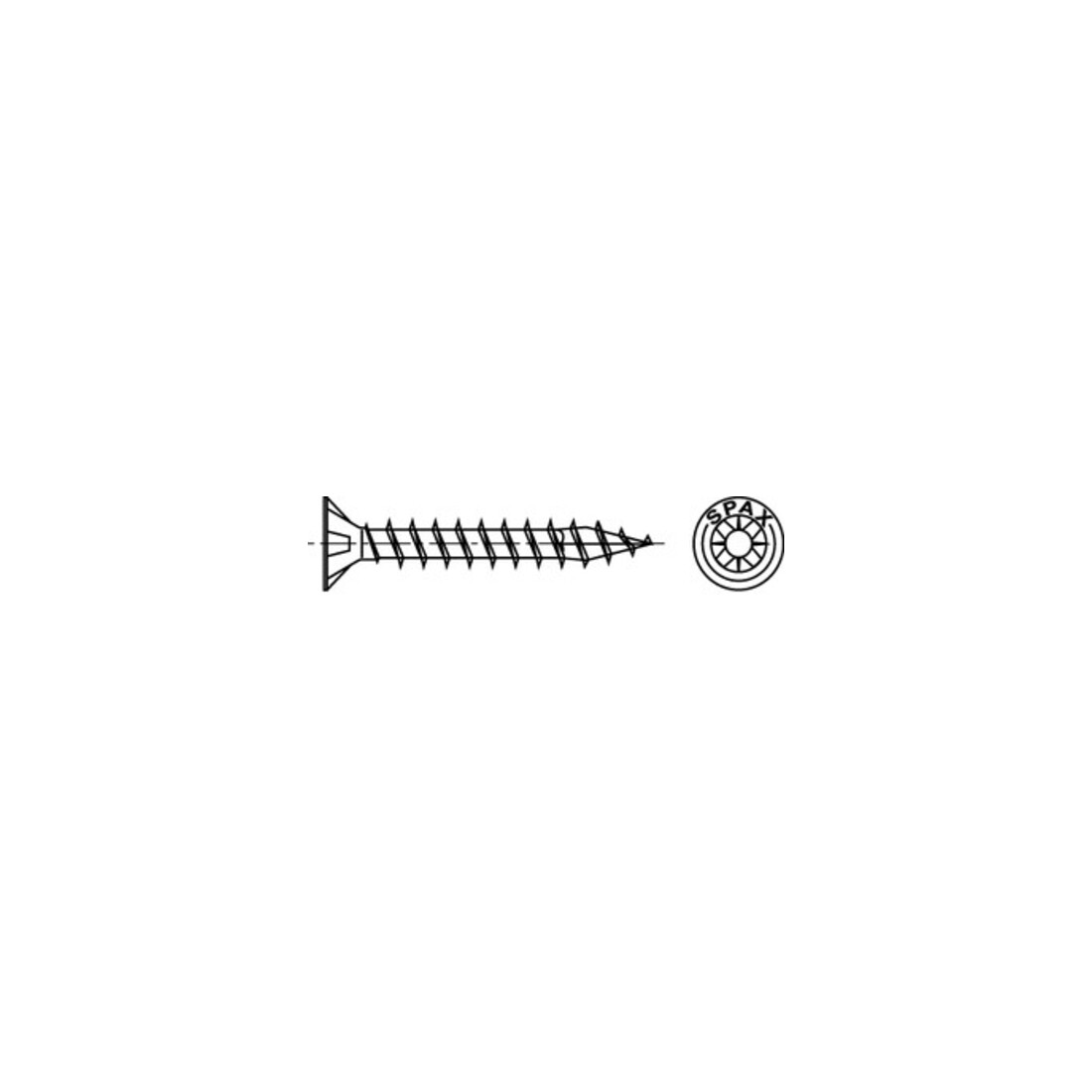 Spax Vis universelle 4,5 x 35 mm tête fraisée cruciforme Z filetage total 4CUT WIROX A3J