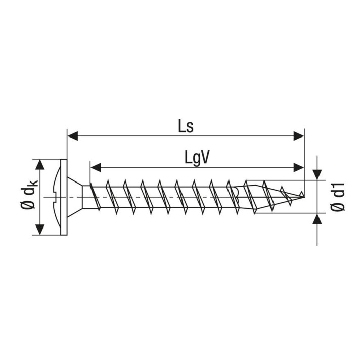 Spax Vis universelle 4,5 x 40 mm tête arrière cruciforme Z filetage complet 4CUT WIROX A3J