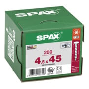 Spax Vis universelle 4,5 x 45 mm tête demi-ronde T-STAR plus filetage complet 4CUT WIROX A3J-5