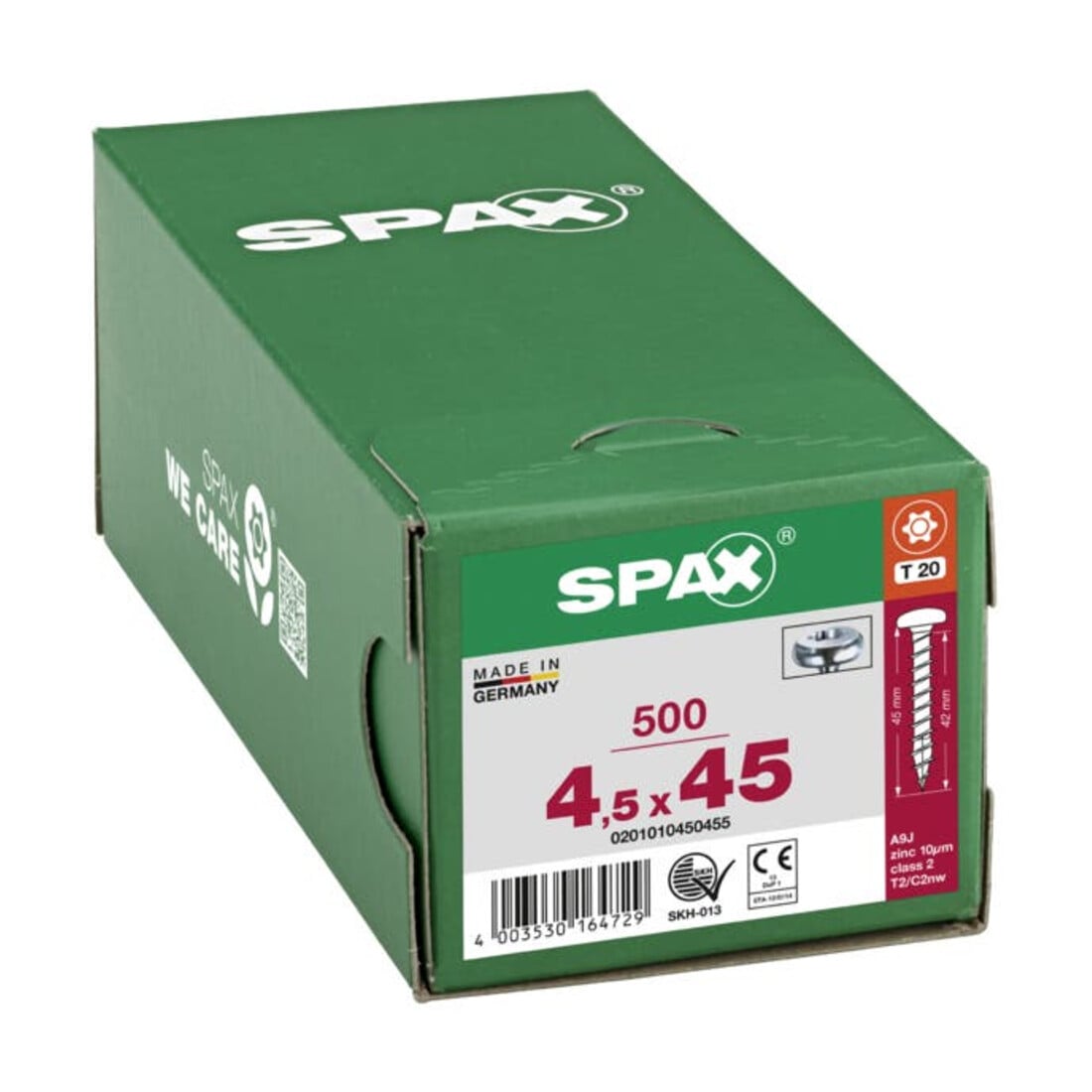 Spax Vis universelle 4,5 x 45 mm tête demi-ronde T-STAR plus filetage complet 4CUT WIROX A3J