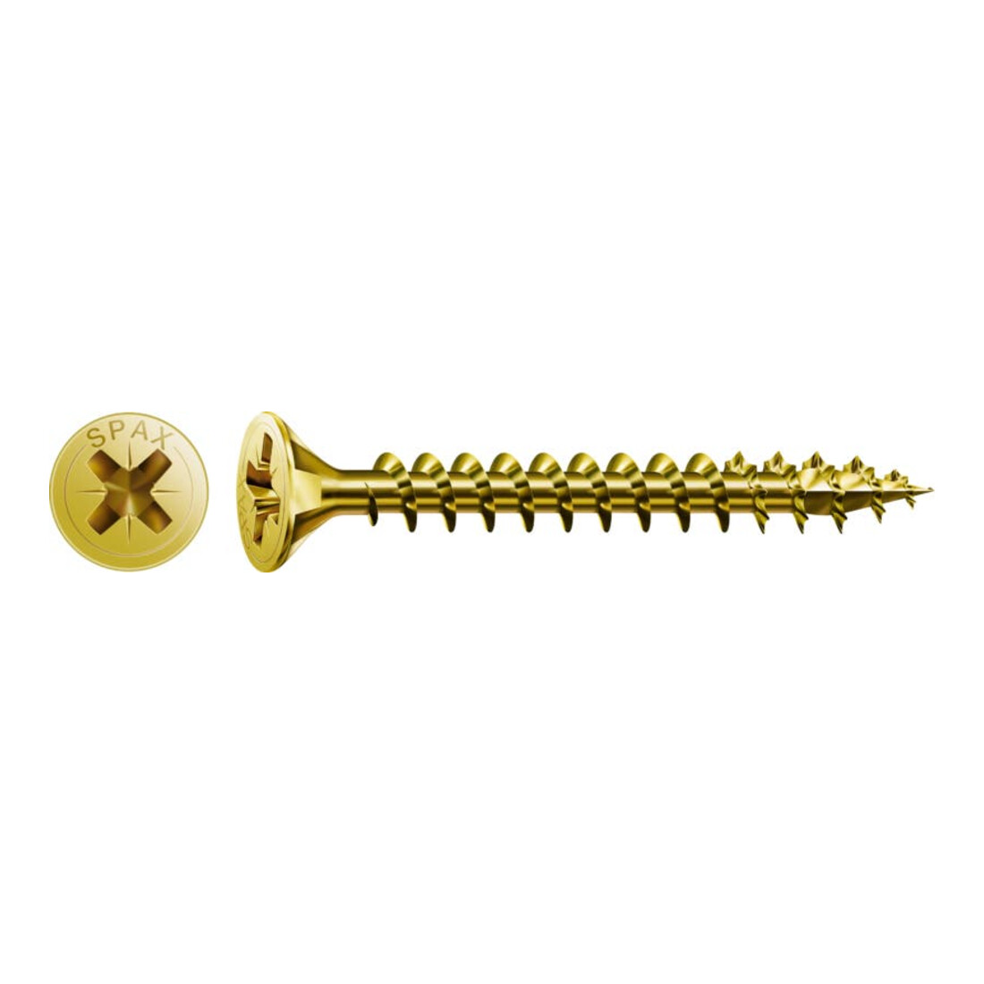 Spax Vis universelle 4 x 45 mm Tête fraisée Pozidriv Z Filetage complet 4CUT YELLOX A2L