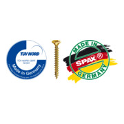 Spax Vis universelle 4 x 50 mm Tête fraisée Pozidriv Z Filetage total 4CUT YELLOX A2L-5