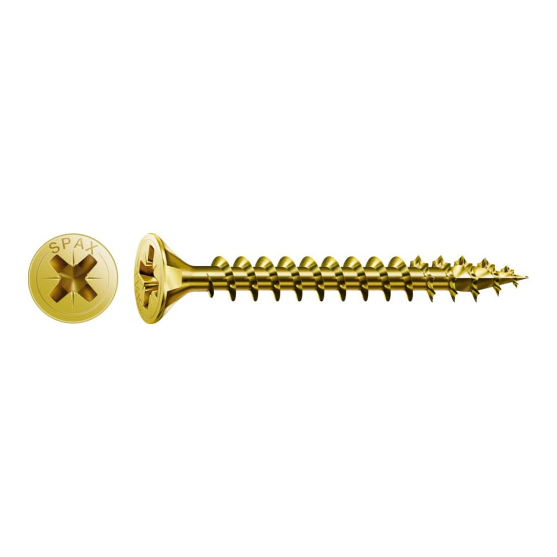 Spax Vis universelle 5 x 30 mm Tête fraisée Pozidriv Z Filetage total 4CUT YELLOX A2L