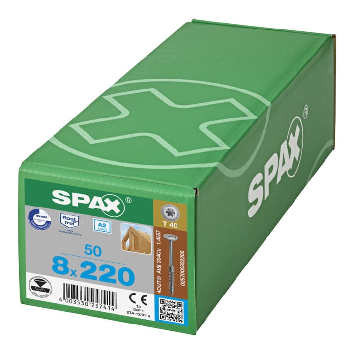 Spax WIROX Tellerkopf 8 x 220 T-STAR PLUS T30 TG 4 Cut