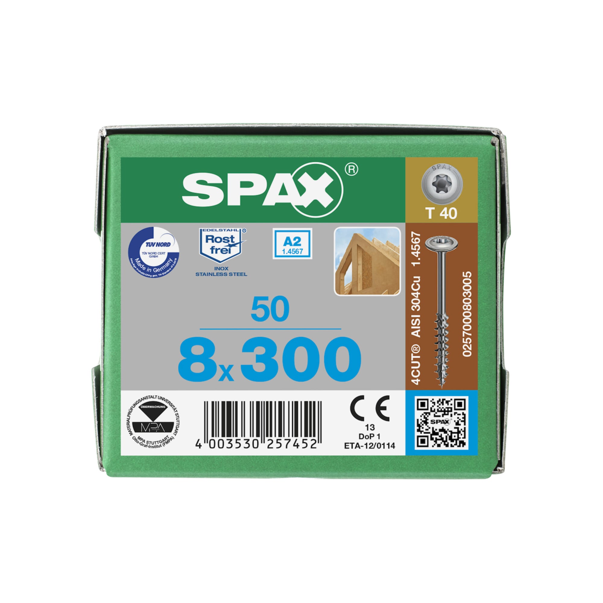 Spax WIROX Tellerkopf 8 x 240 T-STAR PLUS T30 TG 4 Cut