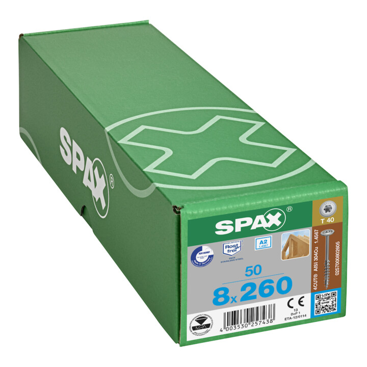 Spax WIROX Tellerkopf 8 x 260 T-STAR PLUS T30 TG 4 Cut