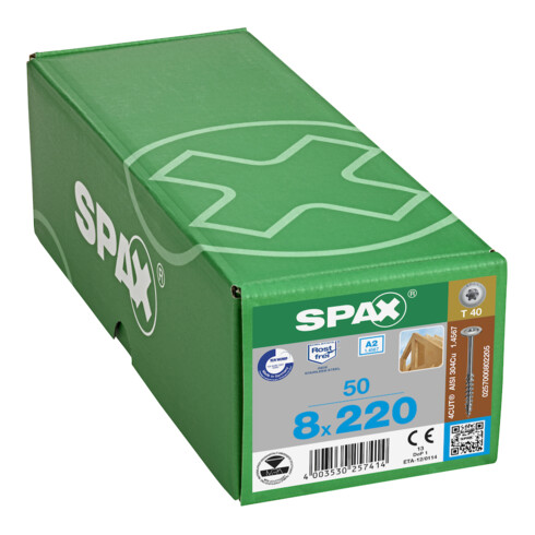Spax WIROX Tête de disque 8 x 220 T-STAR PLUS T30 TG 4 Cut