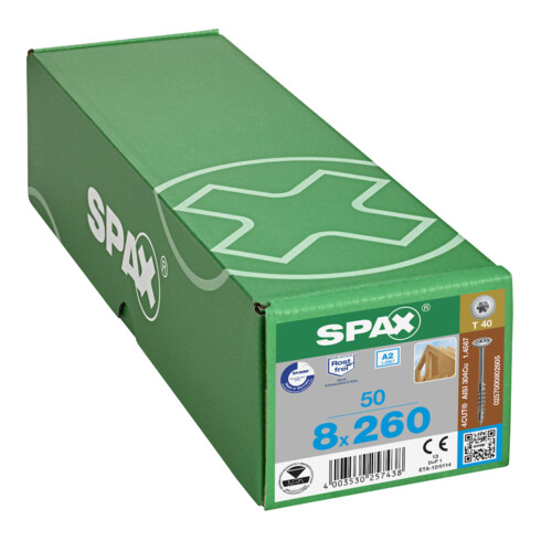 Spax WIROX Tête de disque 8 x 260 T-STAR PLUS T30 TG 4 Cut