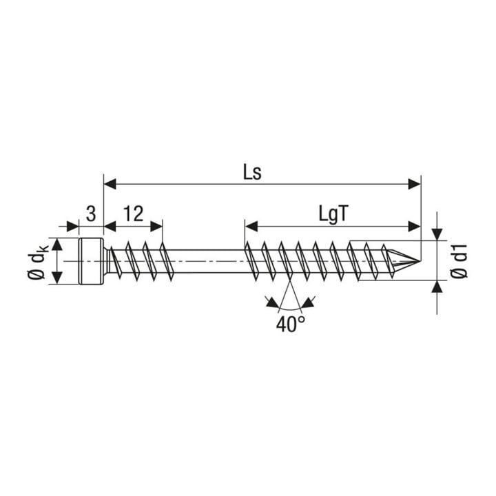 Spax Zylinderkopf T-STAR+ 5,0x50/22,5 A2 Fixgewinde