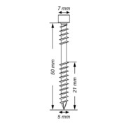 Spax Zylinderkopf T-STAR+ 5,0x50/22,5 A2 Fixgewinde-5