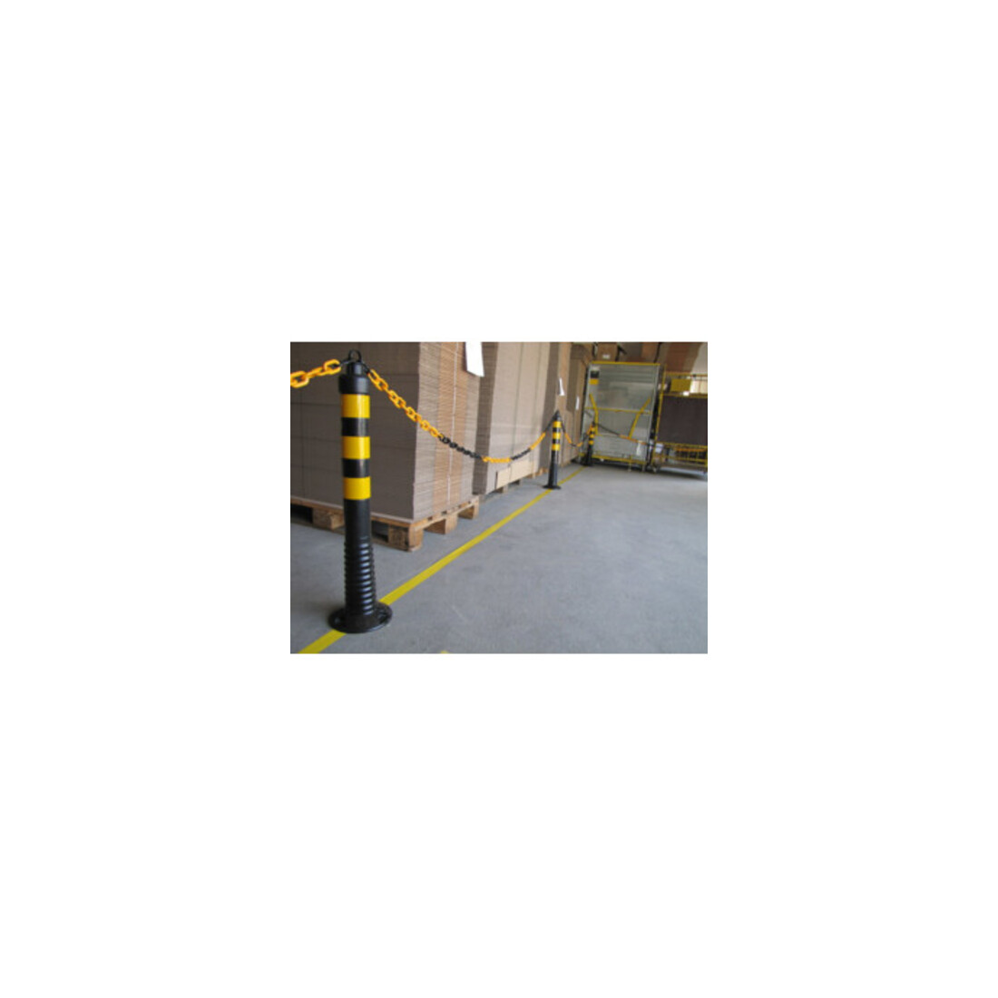 Sperrpfosten PU noir/jaune D.80xH.750mm à visser