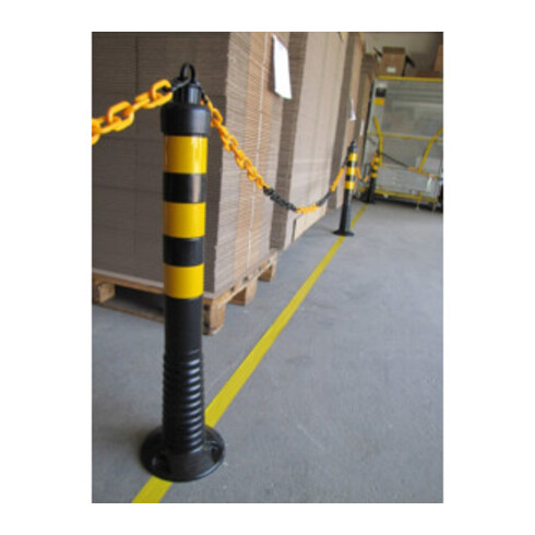 Sperrpfosten PU noir/jaune D.80xH.750mm à visser