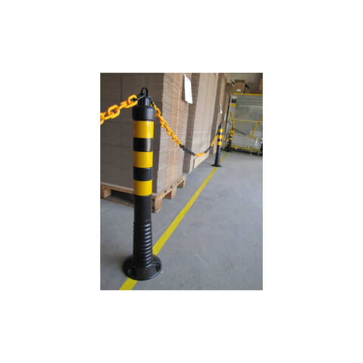 Sperrpfosten PU noir/jaune D.80xH.750mm à visser