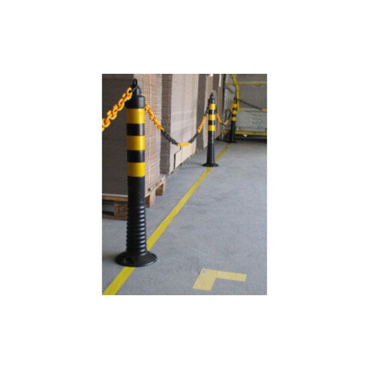 Sperrpfosten PU noir/jaune D.80xH.750mm à visser