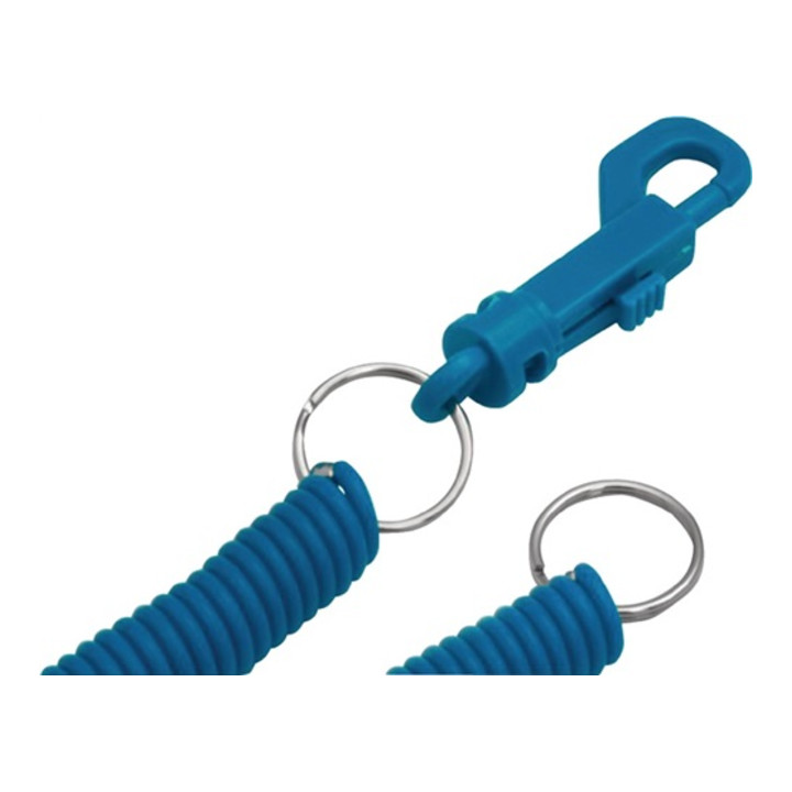 Spiralband 7962 m.Mini-Karabinerring u.Schlüsselring blau