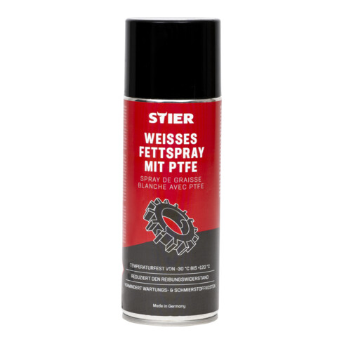 Spray de graisse blanche avec PTFE STIER, lubrification longue durée 400 ml