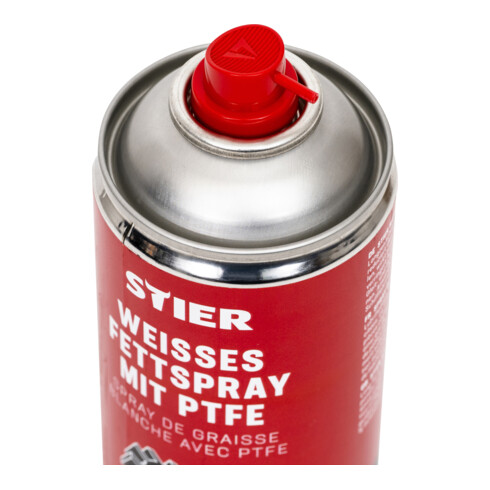 Spray de graisse blanche avec PTFE STIER, lubrification longue durée 400 ml