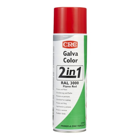 Spray de laque de prot.colorée 2 en 1 GALVACOLOR rouge pompier RAL 3000 500 ml b