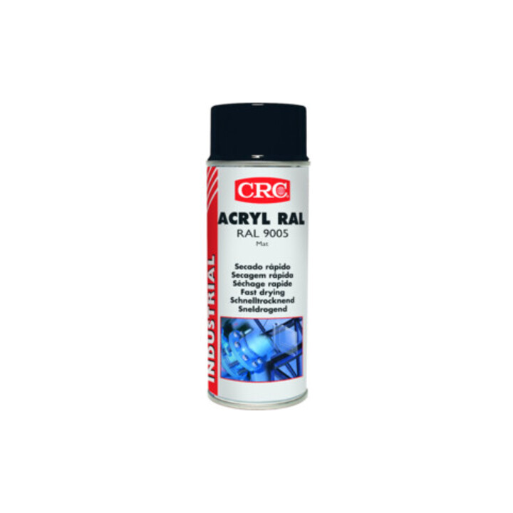 Spray de laque de protection colorée ACRYL RAL noir foncé mat 9005 400 ml bombe