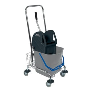 Sprintus Chariot de nettoyage seau 27 l, presse, panier de rangement STA
