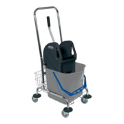 Sprintus Chariot de nettoyage seau 27 l, presse, panier de rangement STA
