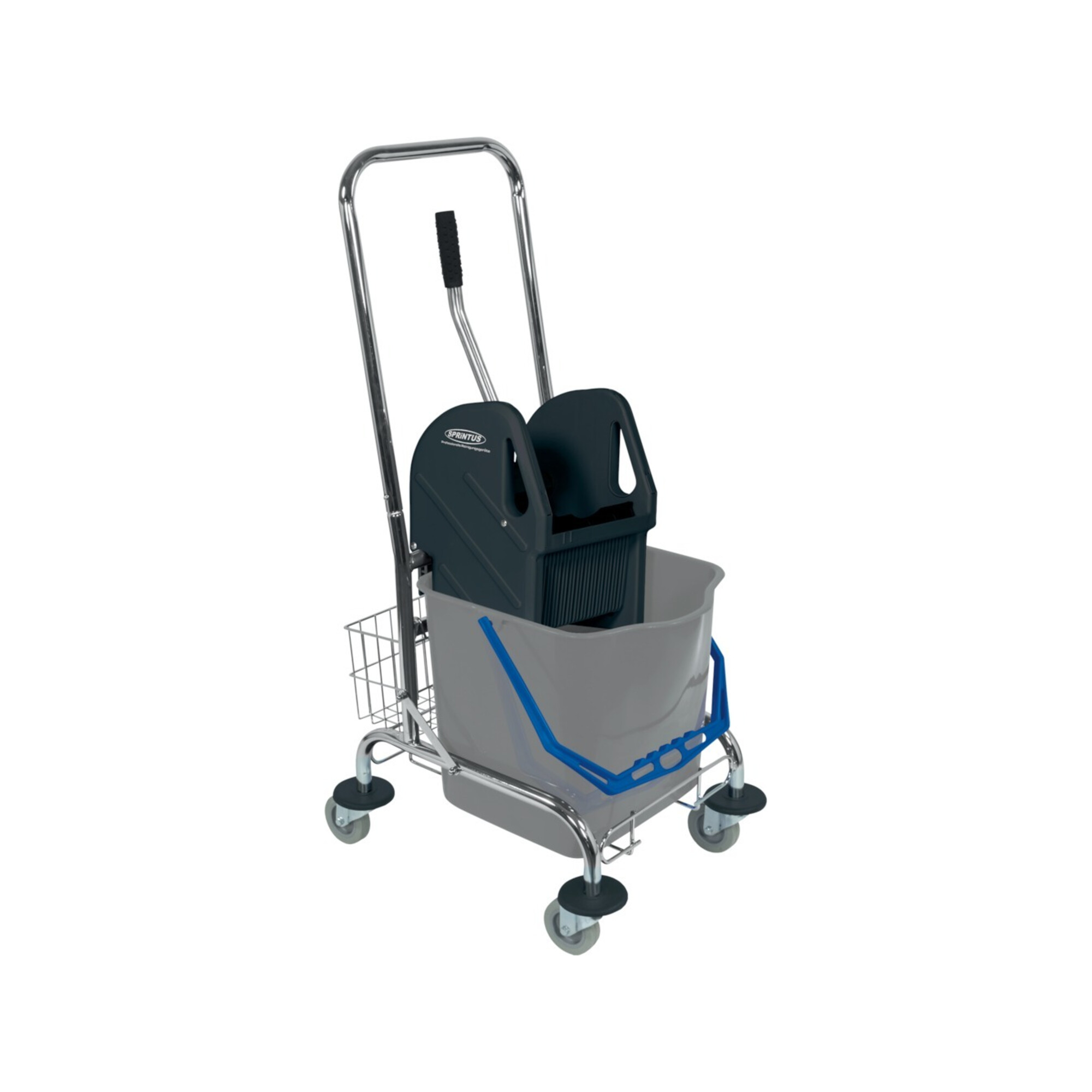 Sprintus Reinigungswagen Eimer 27l, Presse, Ablagekorb STA
