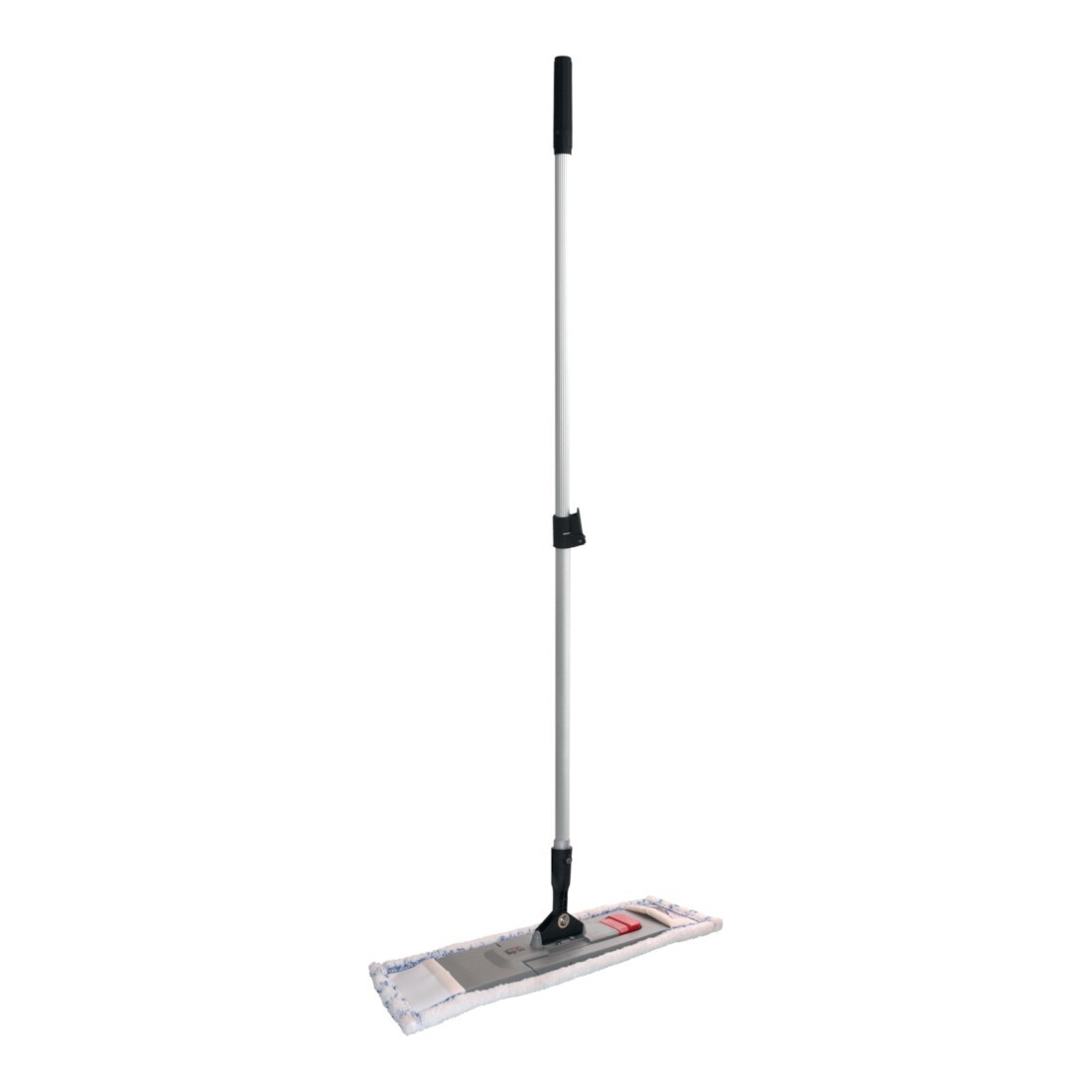 Sprintus Set de nettoyage avec support de balai, manche télescopique alu, serpillière microfibre blanc/bleu 400×1450 mm