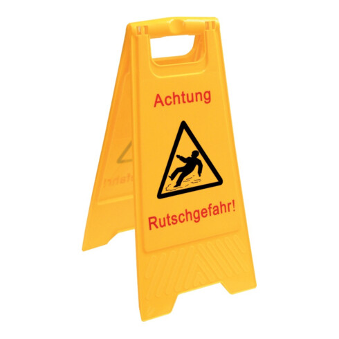 Sprintus Warnschild Achtung Rutschgefahr Schriftzug 300mm 570mm gelb/schwarz/rot