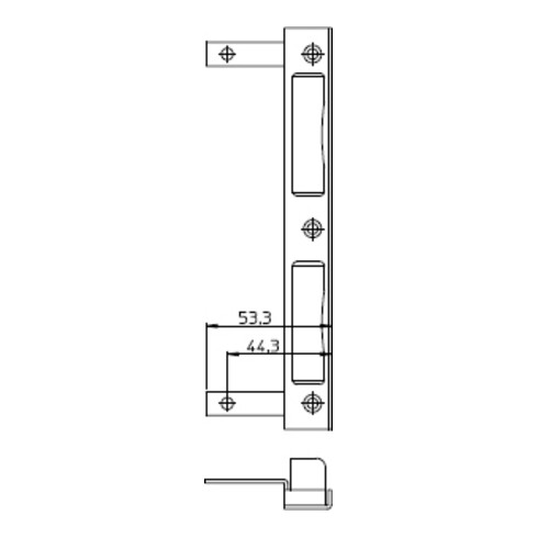 SSF Plaque de fermeture W 170x20x8 mm Entrée sans fixation Acier inoxydable