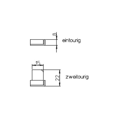 SSF Plaque de fermeture W 170x20x8 mm Entrée sans fixation Acier inoxydable