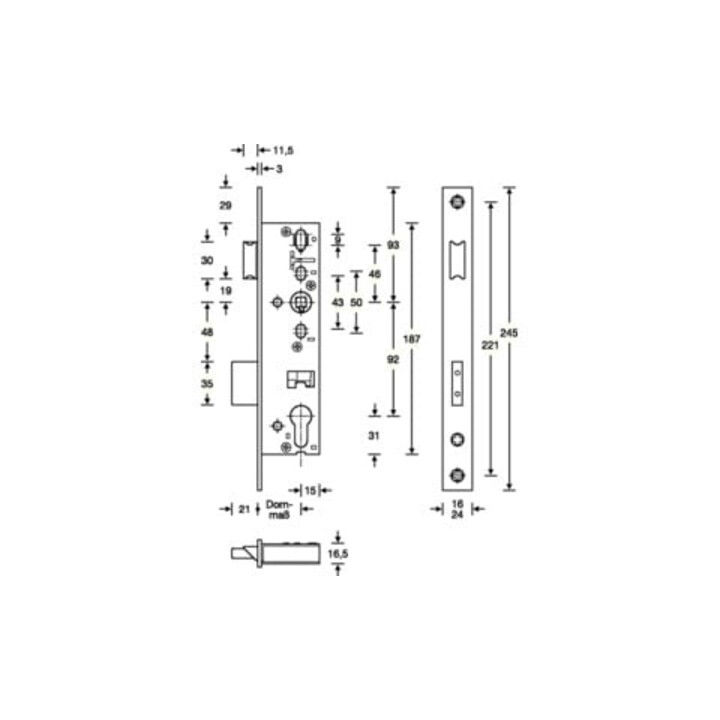 SSF RR connecteur femelle PZW 24/45/92/8mm DIN L/R STA ma chroma.latch 21mm