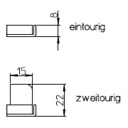 SSF W-Schließbl. 170x20x8 m.Einl.o. Befw.silb.-4