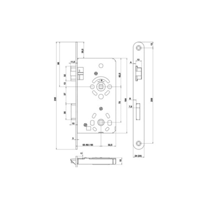 SSF ZT-Einsteckschl.BAD 20/ 65/78/8mm DIN L silber rd Kl 3 Zinkdruckg.