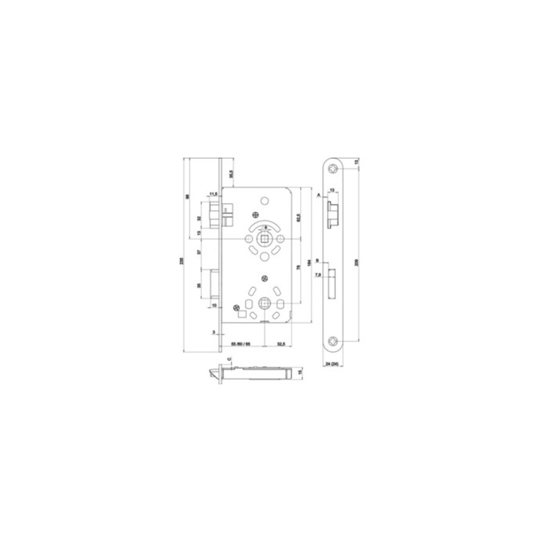 SSF ZT-prise mâle BAD 20/ 65/78/8mm DIN L argent rd Kl 3 Zinc moulé sous pression