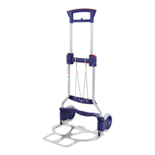 STA Chariot de transport pliable Alu. H1130mm Pelle L410×I490mm Capacité 125kg