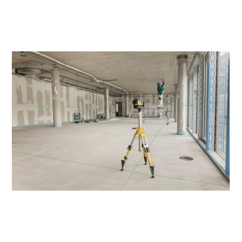 STABILA 12-V-System Kreuzlinienlaser LAX 600 G, selbstnivellierend, 3 x 360° grüne Laserlinien, max. Reichweite: 40 m, CAS-Akku und -Ladegerät (EU), Universal- und Wandhalterung, Tragekoffer